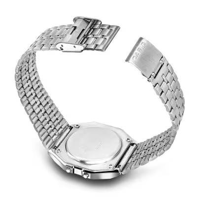 Montre Casio Numérique Rétro Homme – Acier Inoxydable, Étanche, Style Vintage