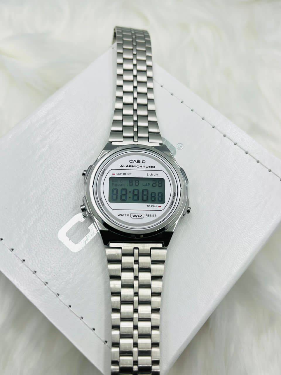 Montre Casio Numérique Rétro Homme – Acier Inoxydable, Étanche, Style Vintage