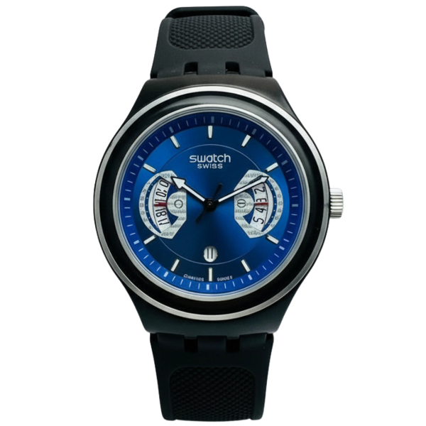 Montre Swatch Chronographe à Bracelet en Caoutchouc Bleu - Sportive et Élégante