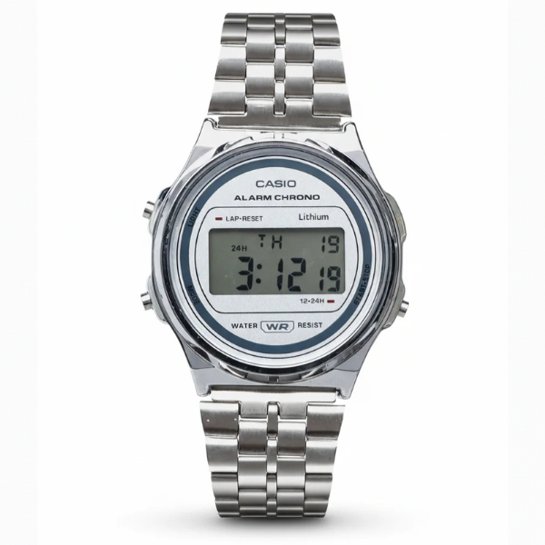 Montre Casio Numérique Rétro Homme – Acier Inoxydable, Étanche, Style Vintage