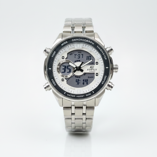 Montre CASIO EDIFICE Blanc Élégante et Robuste