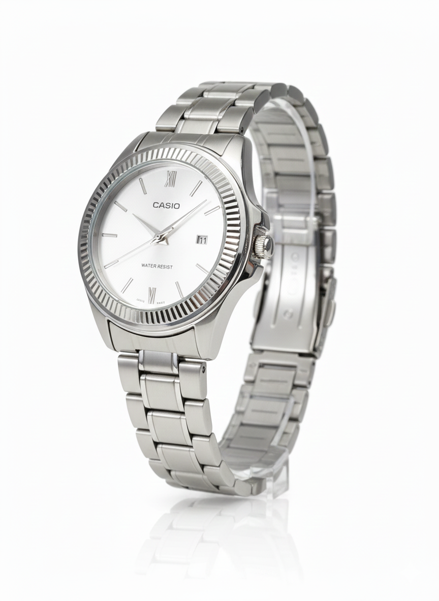 Montre Homme Casio Analogique Acier Inoxydable – Cadran Argent