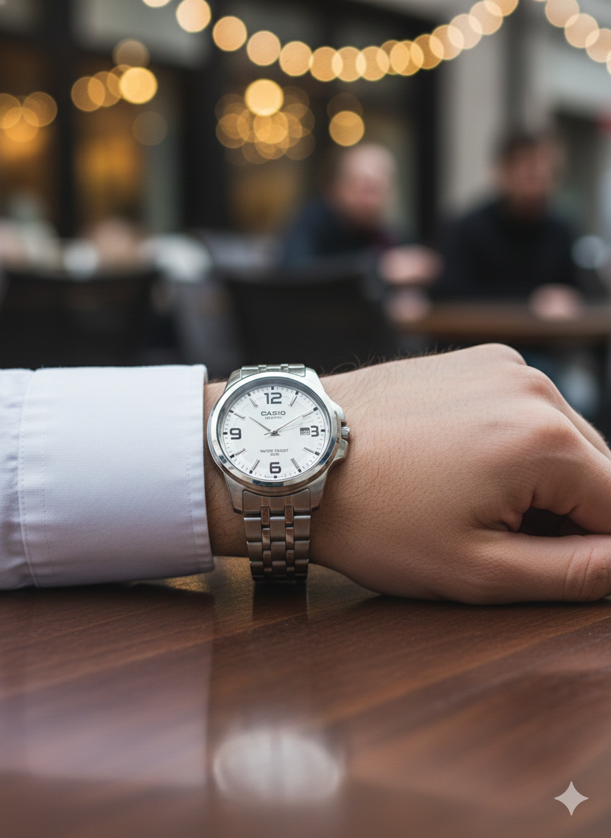 Montre Homme Casio Analogique MTP-1314D-7AVDF – Bracelet Acier Inoxydable Argent, Résistante 50 m, Date – Élégante et Classique