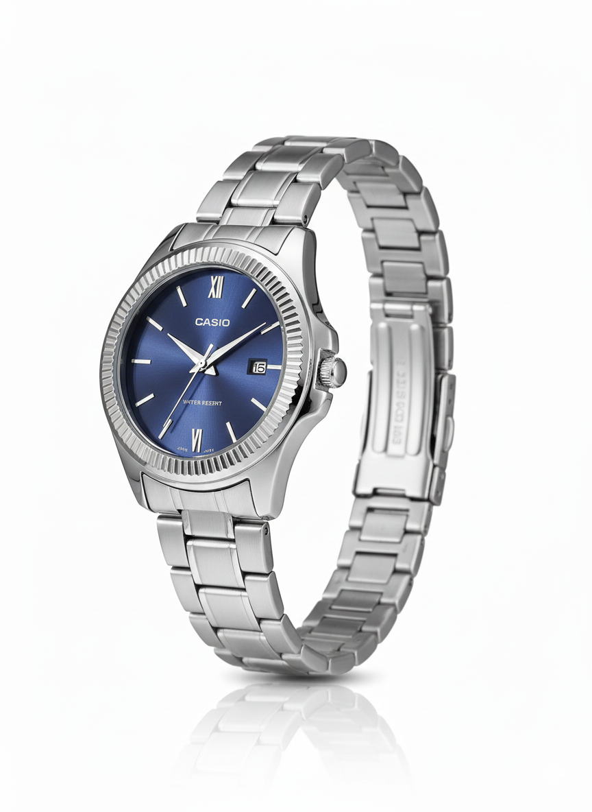 Montre Homme Casio Analogique – Cadran Bleu Élégant