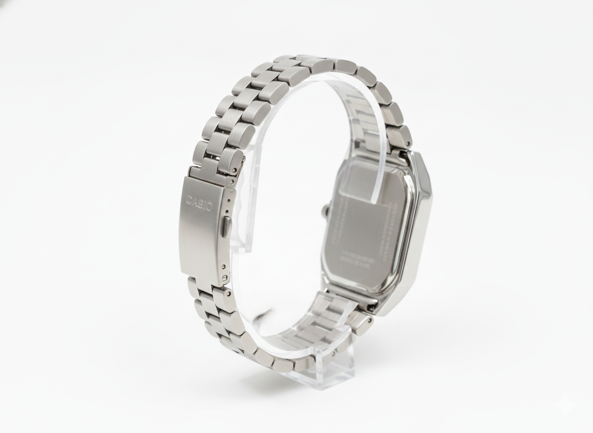 Montre Homme Casio  – Bracelet Acier Inoxydable Argent – Cadran Bleu Texturé