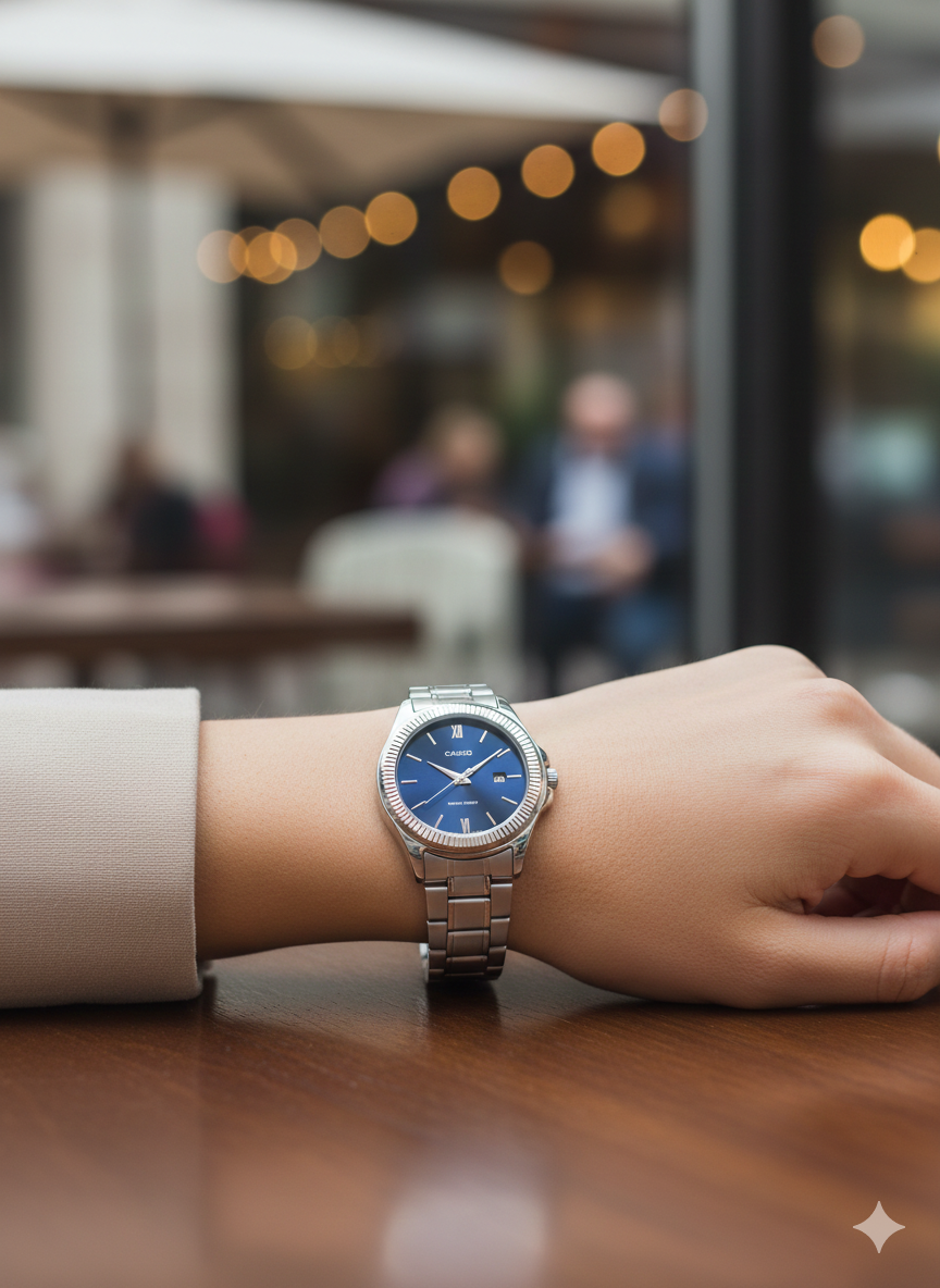 Montre Homme Casio Analogique – Cadran Bleu Élégant