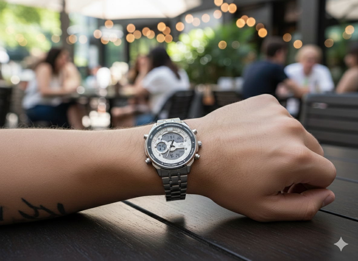 Montre CASIO EDIFICE Blanc Élégante et Robuste