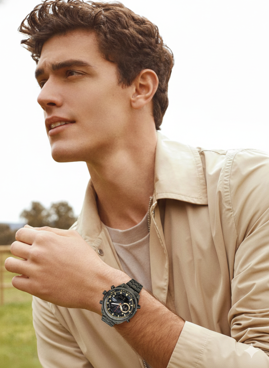 Montre Chronographe Casio Edifice Homme – Boîtier Bicolore Acier & Or, Cadran Blanc Multi-Fonctions EFR-574D