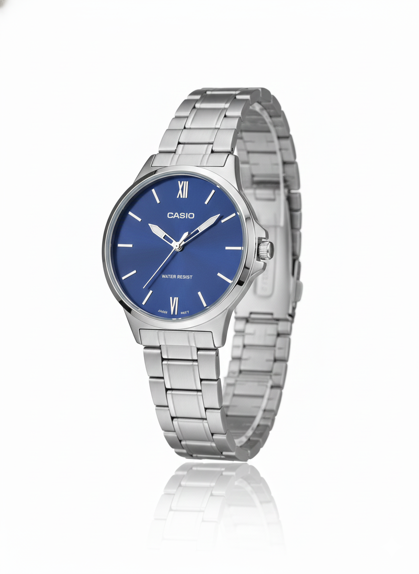 Casio Blue Analog Quartz Stainless Steel Simple Classic MEN
