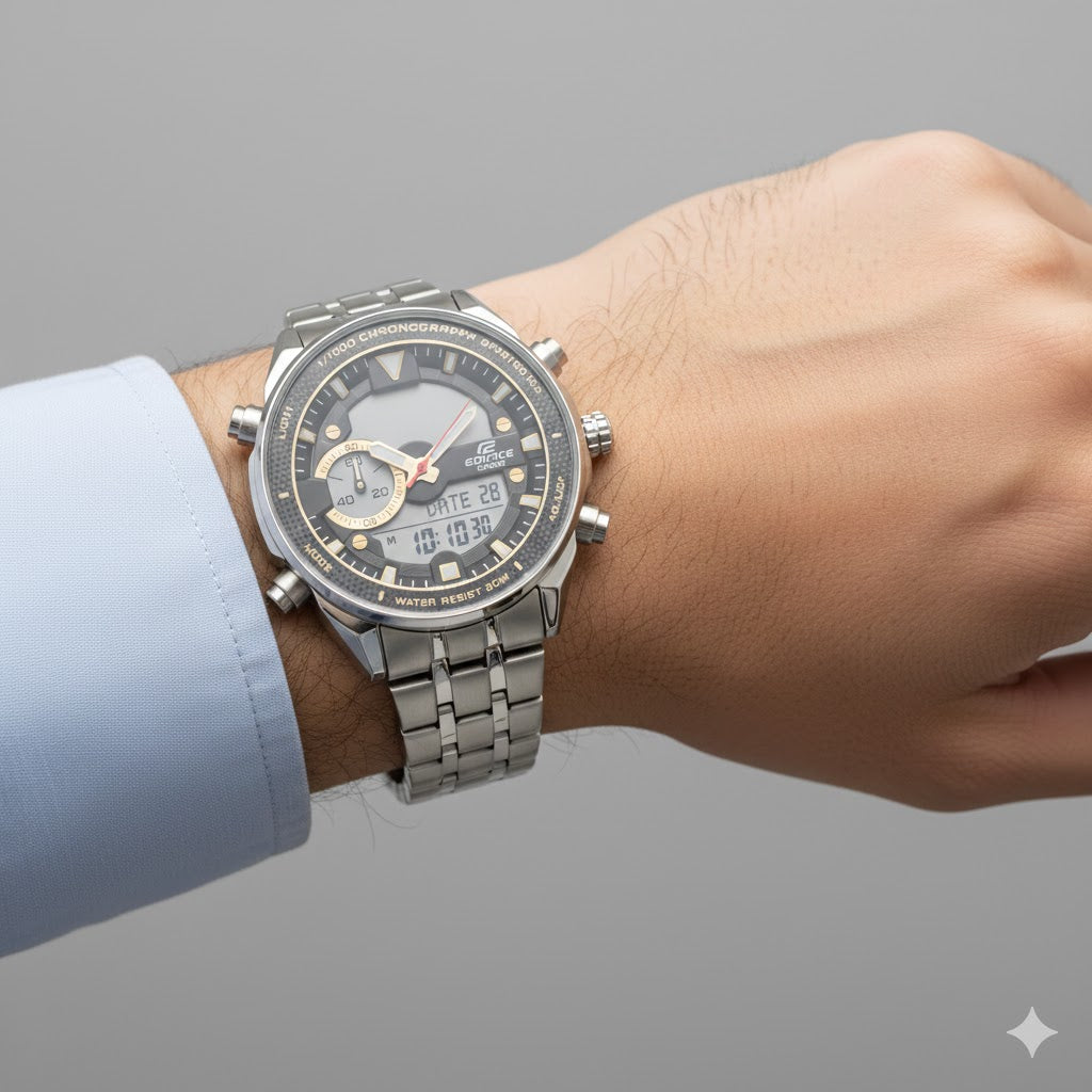 Montre CASIO EDIFICE Noire Élégante et Robuste